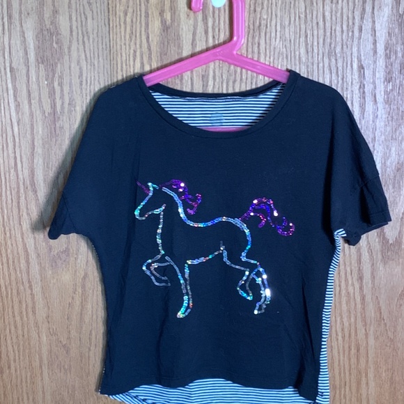 S.O. & Speechless: Set of 2 girls' sequin animal shirts S/S - Picture 2 of 5